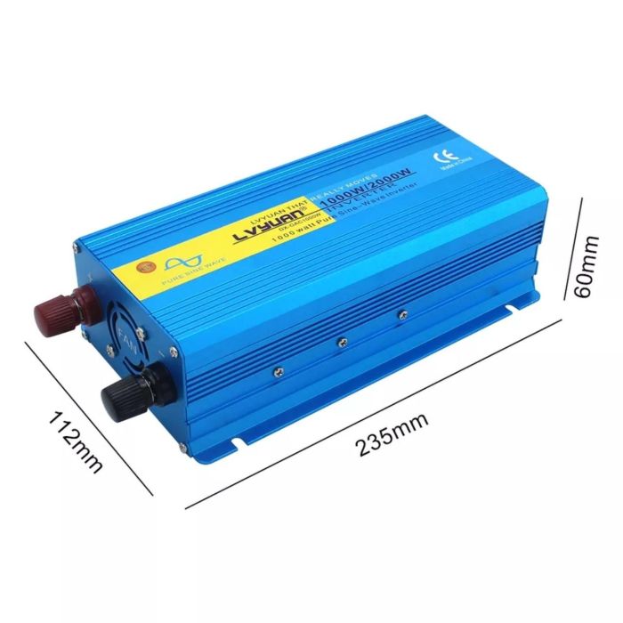 Інвертор / перетворювач напруги 12 - 230V 1000W / 2000W (чиста синусоїда)